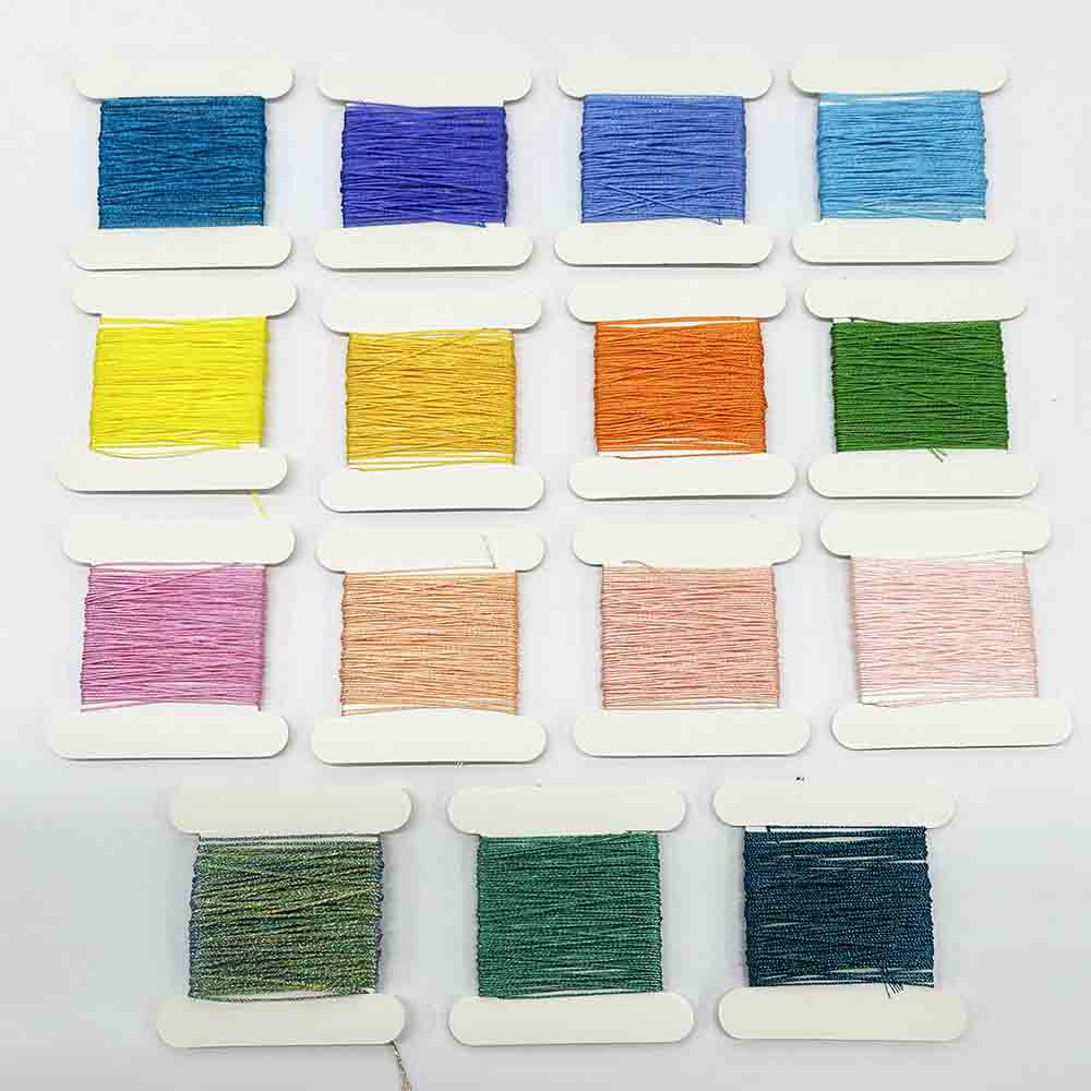 Fiasrel 15-color DIY Magic Sparkle Color Threads Kit: 6ply Magic Sparkle Color Braided Bracelet Jewelry Thread Hand Craft Accessories Metallic Threads