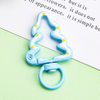 Fiasrel 9cs Multifunctional Decorative Buckle DIY Hand-painted Alloy Open Ring Christmas Tree Spring Buckle for Bag Mobile Phone Chain Pendant