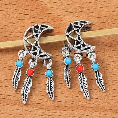 Fiasrel 5pcs Classic Style Dreamcatcher Pendant Charm Alloy Beads Accessories