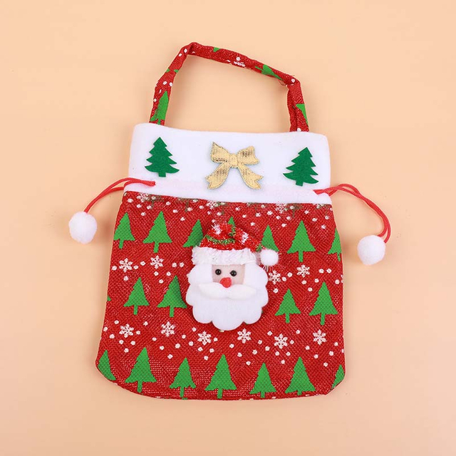 Fiasrel 1pcs/4pcs Christmas Decorations New Christmas Gift Bag Christmas Apple Bag