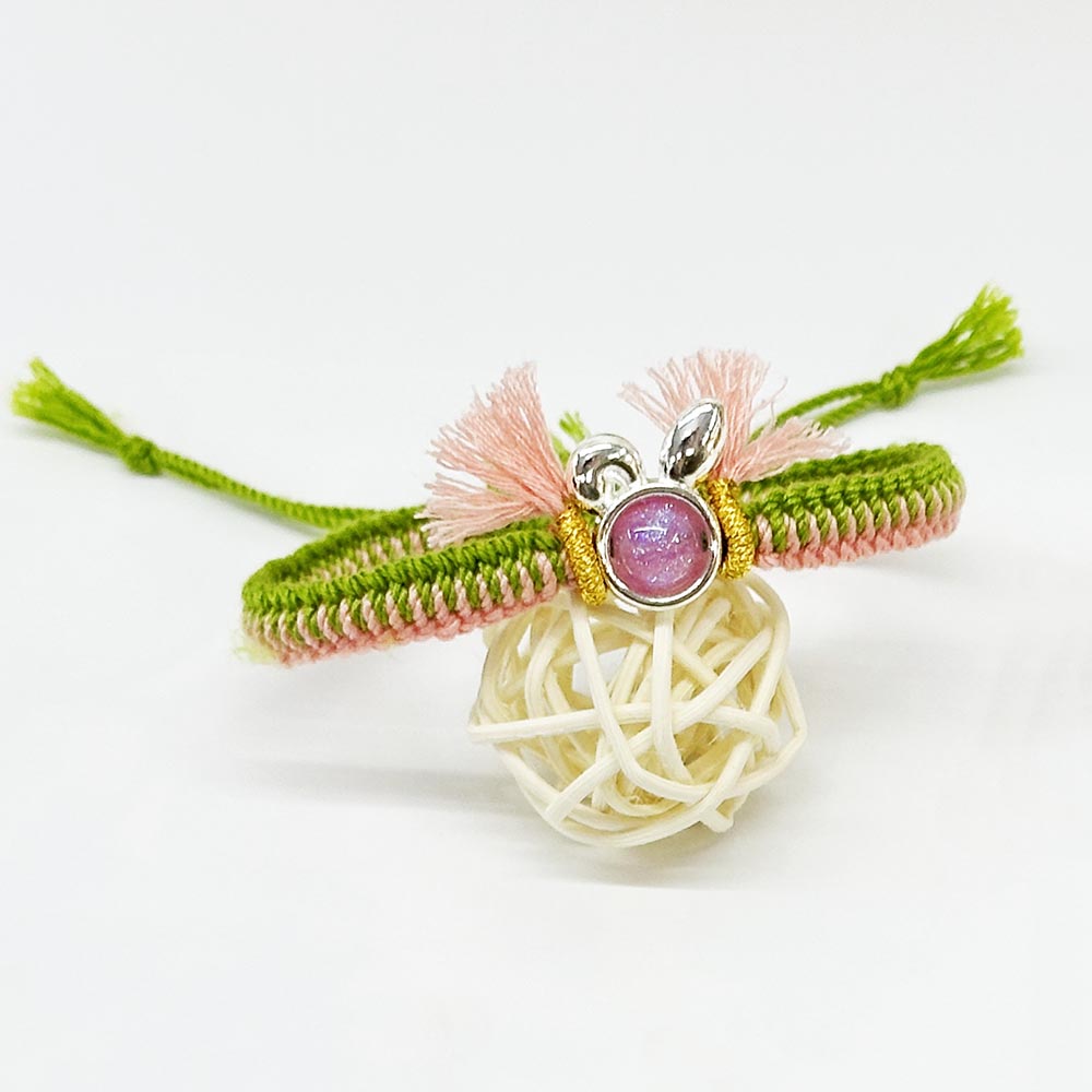 Fiasrel Handmade Adjustable Cute Rabbit Head Bracelet