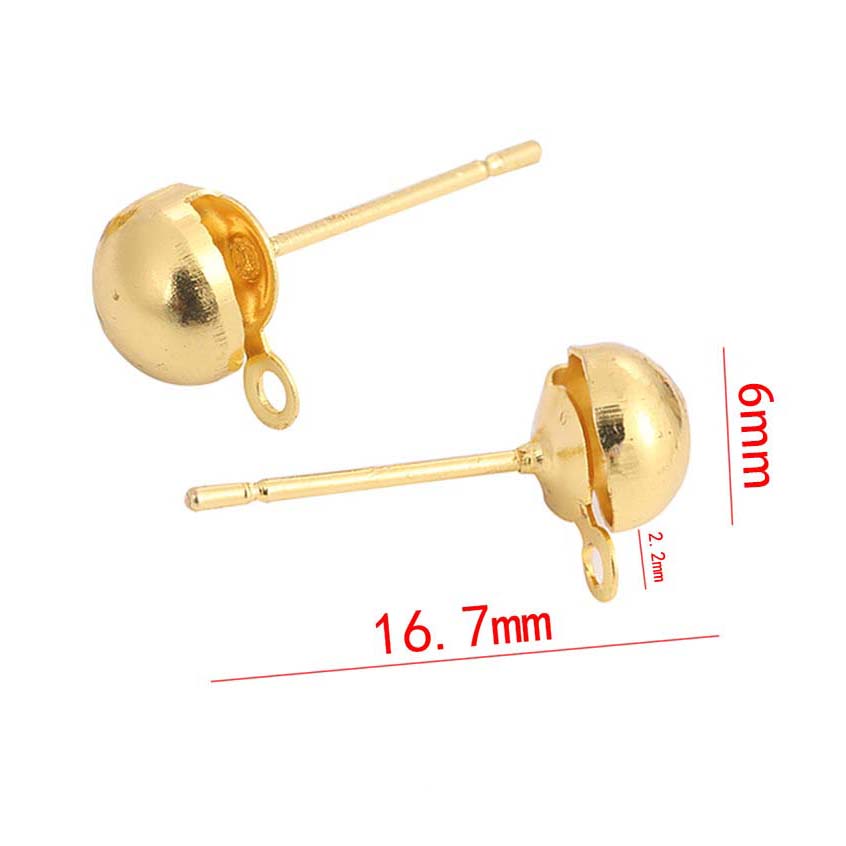 Fiasrel 10Pairs Hypoallergenic 4mm Silver Plated Ear Needles with Ball For DIY Earrings Accessories