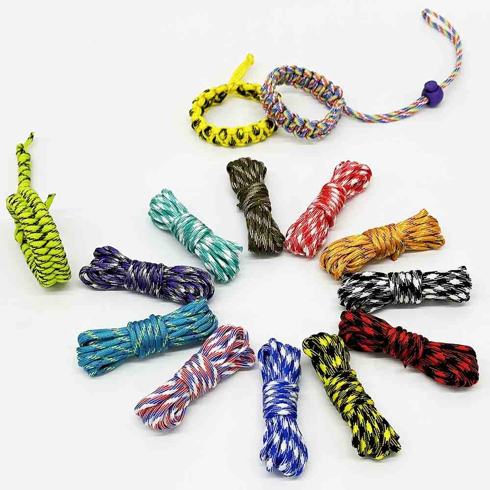 Fiasrel Tensile Strength Versatile 7-Core Mini Multicolored Paracord for DIY Crafts & Bracelets Dog Collar Supplies