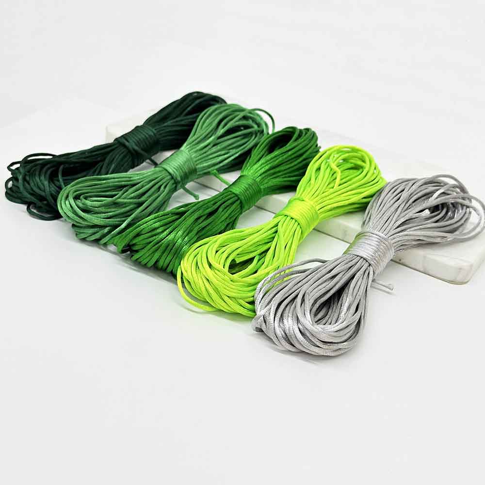 Fiasrel 5pcs1.5mm 2.0mm 2.5mm 20Yards/lot Rattail Satin Macrame Beading Cord Nylon Chinese Knotting Silky Macrame Braided Satin Rope Cord for Crafts Jewelry Making Supplies