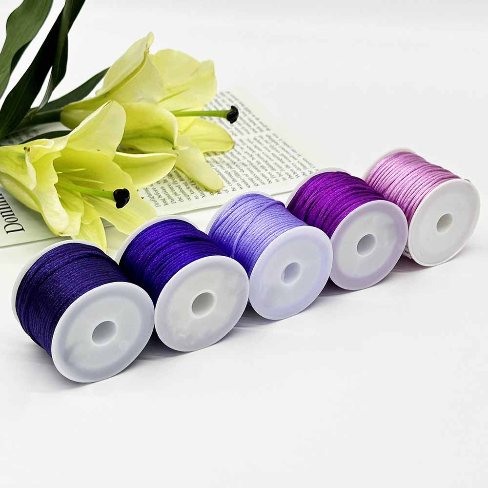 Fiasrel 2mm 5rolls Non-Elastic Colorful Beading Cord Nylon Handwoven Rope Chinese Knotting Silk Macrame Cord for DIY Handmade Bracelet Necklace Jewelry Making Craft 