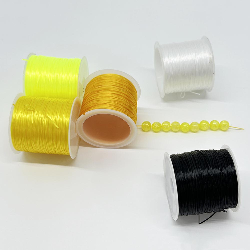 Fiasrel 32Yards/Roll 0.8mm 5Rolls Colorful Elastic Cord Beading Threads Stretched String Elastic String for Jewelry Making Supply DIY Necklace Bracelet