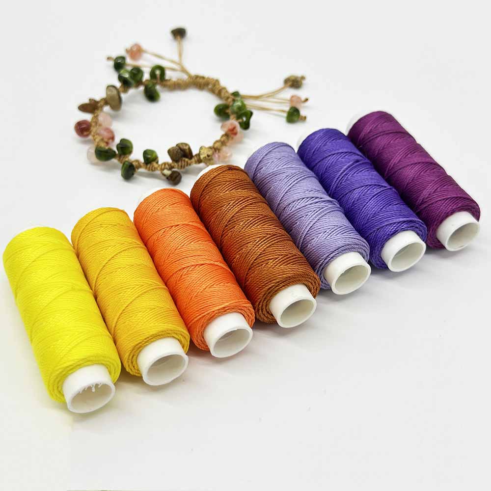 Fiasrel 1set 7pcs 0.55mm Waxed Polyester Cord Set DIY Leather Sewing Thread for Jewelry Making