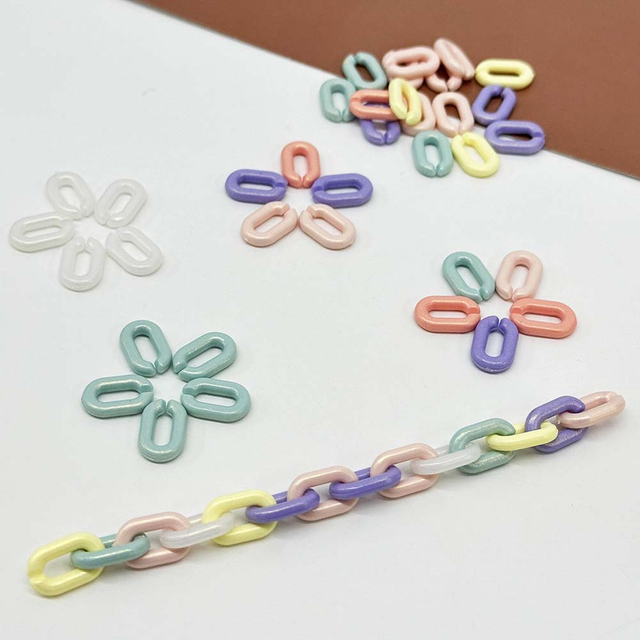 Fiasrel 100pcs Candy Color interlocking beads U-shaped Open Ring Assemblable Chain Links for Bracelet Necklace Earrings DIY Jewelry Making Small Business Supplies