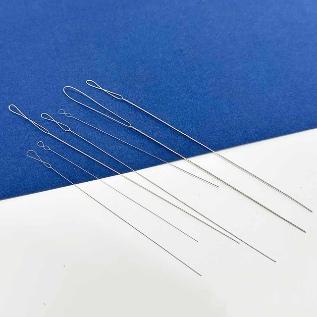 Fiasrel Large Big Eye Stainless Steel Needle Collapsible Embroidery Bead Needle Thread Sewing Beading Needles