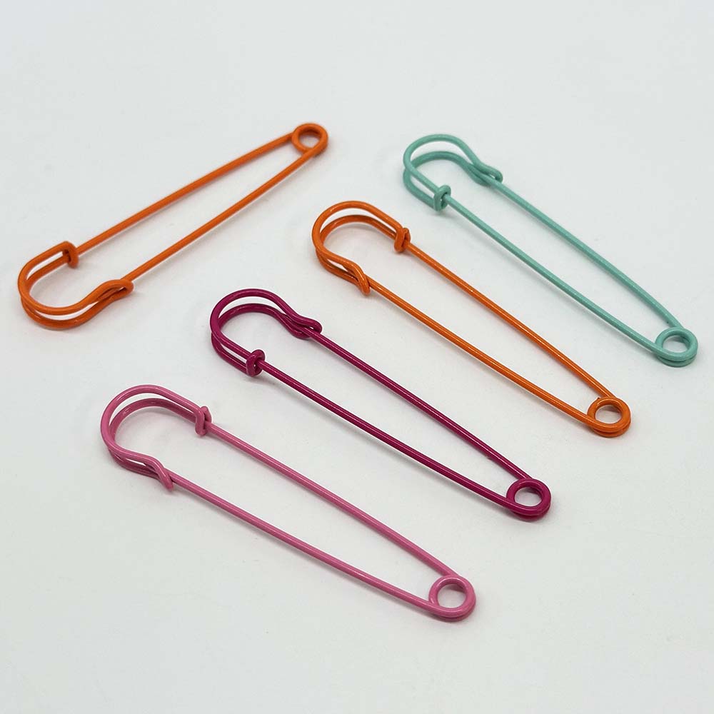 Fiasrel 10pcs 50/63/75/100mm Big Metal Safety Pins Brooch Pins Sewing Tools Mix Base Pins Safety Pins for Jewelry Findings DIY Craft Supplies