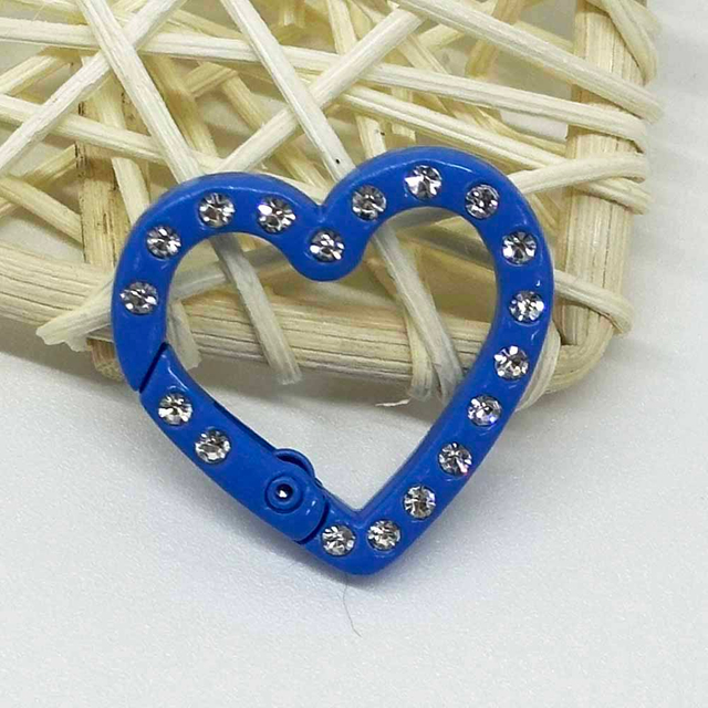 Fiasrel 10pcs Multicolor Metal Glossy Keychain Link Heart-shaped Keychain Spring Keyring Trigger Clasp for Crafts DIY Keychain Jewelry Key Ring Holder Making Supplies Accessories