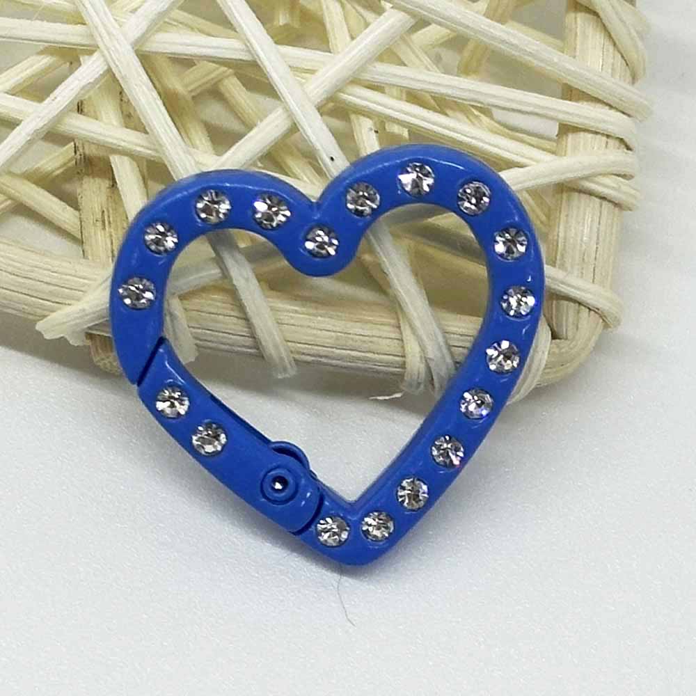 Fiasrel 10pcs Multicolor Metal Glossy Keychain Link Heart-shaped Keychain Spring Keyring Trigger Clasp for Crafts DIY Keychain Jewelry Key Ring Holder Making Supplies Accessories