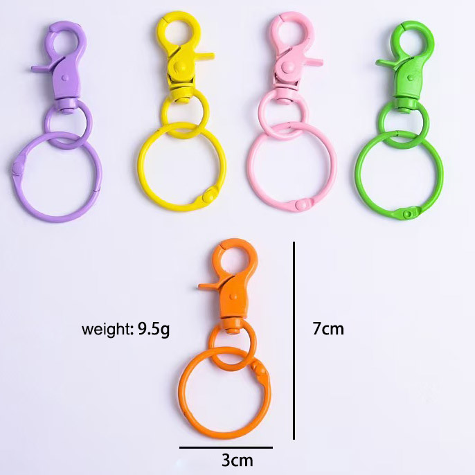 Fiasrel Mixed Color 5/10/50pcs Color Alloy Baked Paint Keychain Lobster Buckle Clasps Hooks for DIY Key Ring Handmade Crafts Making