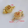 Fiasrel 5pcs 14K 18K Golden Brass Flower Box Clasps Filigree Star Floral Box Clasp Filigree Pearl Clasps for DIY Jewelry Necklace Bracelet Making Supplies