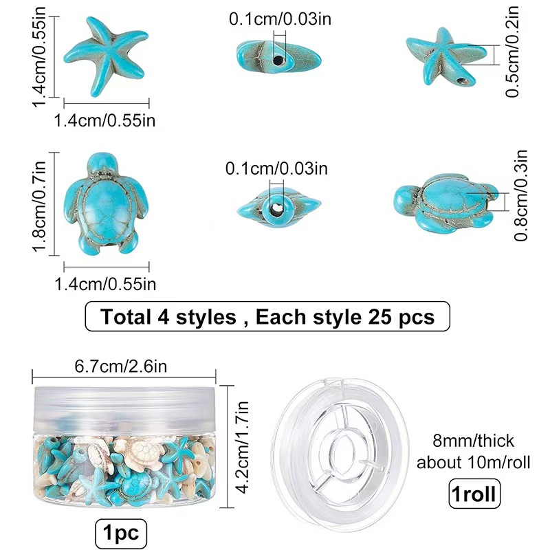 Fiasrel Sea Turtle Beads size