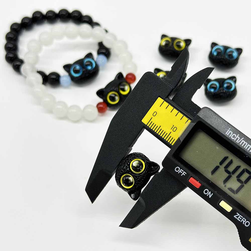 Fiasrel 10pcs Cute Kitten Beads Resin Cute Cat Pattern Beads for DIY Jewelry Making DIY Bracelet Necklace Accessories