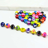 Fiasrel 50pcs 6/8/10mm Rainbow Round Shape Spacer Beads Mix Stripe Resin Beads for Or DIY Jewelry Making Crafts Supplies