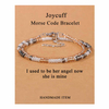 Fiasrel Inspirational Minimalist Picasso Stone Beaded Bracelet Adjustable Stainless Steel Bangles 