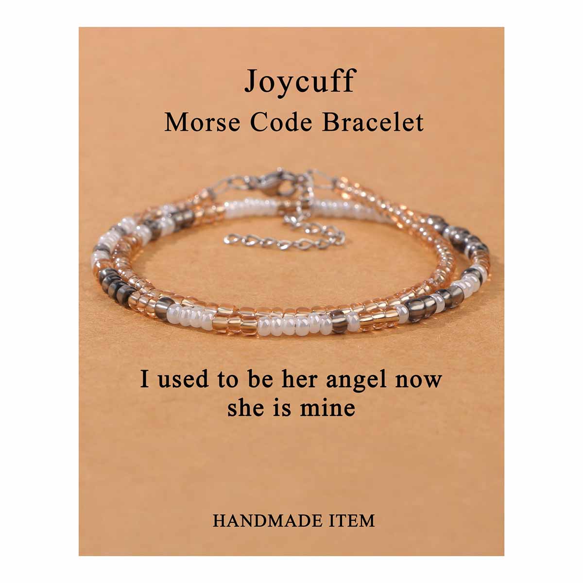 Fiasrel Inspirational Minimalist Picasso Stone Beaded Bracelet Adjustable Stainless Steel Bangles 