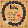 Fiasrel Black Rutilated Mother's Day Gift Card Bracelets Natural Crystal Stone Bead Bracelet