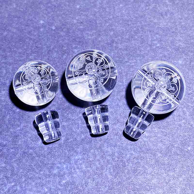 Fiasrel Buddhist bead connectors Mala making supplies Quartz guru beads Triple-pass spacers Dharma jewelry findings