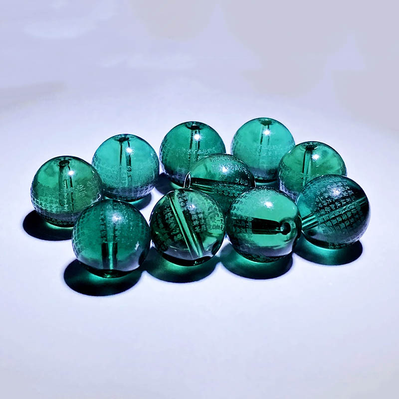 Fiasrel Green Crystal Heart Sutra Beads - Loose Mantra Beads for DIY Buddhist Jewelry Prajnaparamita Scripture Beads Mala Accessories