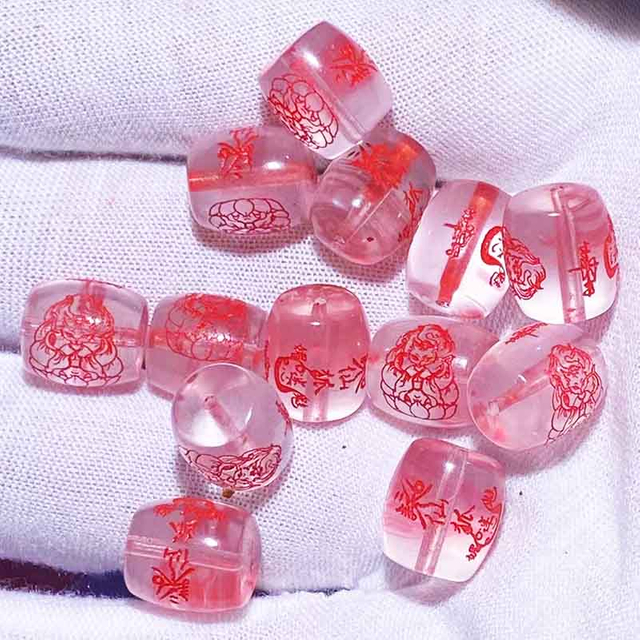 Fiasrel Rose Quartz Nine-Tailed Fox Beads – Kitsune Jewelry Accessories & Loose Barrel Beads