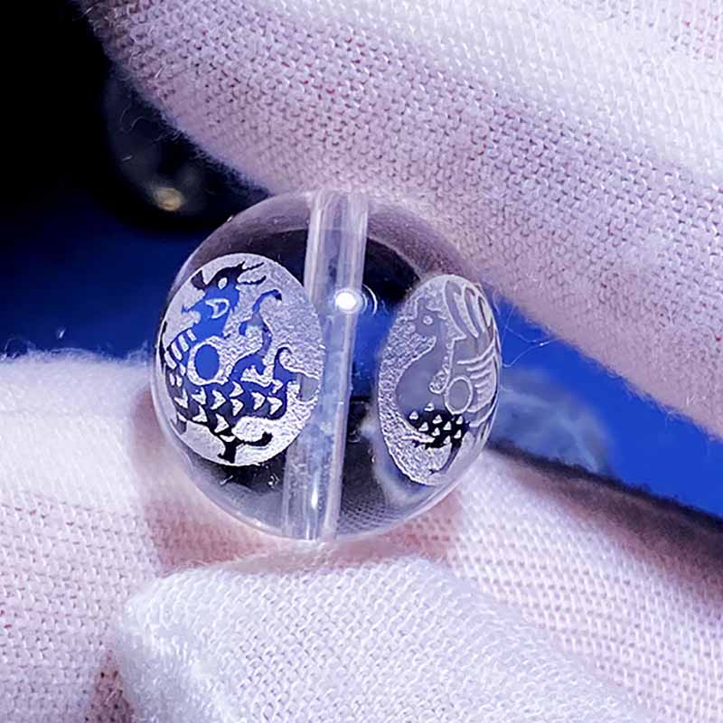 Fiasrel Four Divine Beasts Loose Beads - DIY Sacred Taoist Bracelet Components Azure Dragon, White Tiger, Vermilion Bird, Black Tortoise Spacer Beads