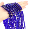 Fiasrel 1bundle Deep Blue Glass Beads 4-14mm Round Hole Beads for Bracelet & Necklace Making