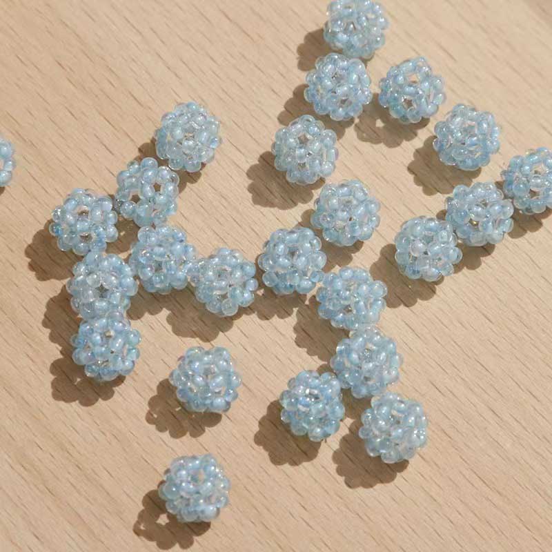 Fiasrel Small Fresh Flower Rice Bead Braided Pendant Diy Handmade Beaded Earrings Necklace Jewelry Accessories