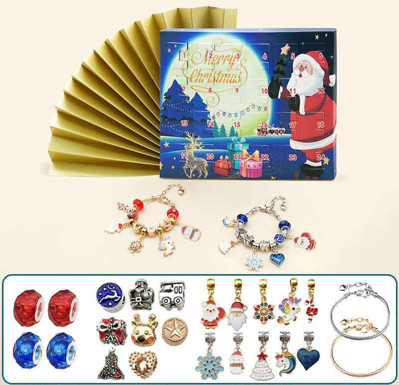 Fiasrel DIY Kids Educational Toys Light Luxury Christmas Bracelet Making Kit for Children Bracelets Set Christmas Gift