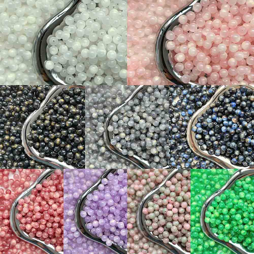 Fiasrel 1bundle 8mm Resin Cat Eye Beads - DIY Accessory Components for Phone Keychains Bracelets Necklaces and Jewelry Making Supplies Bulk Beads
