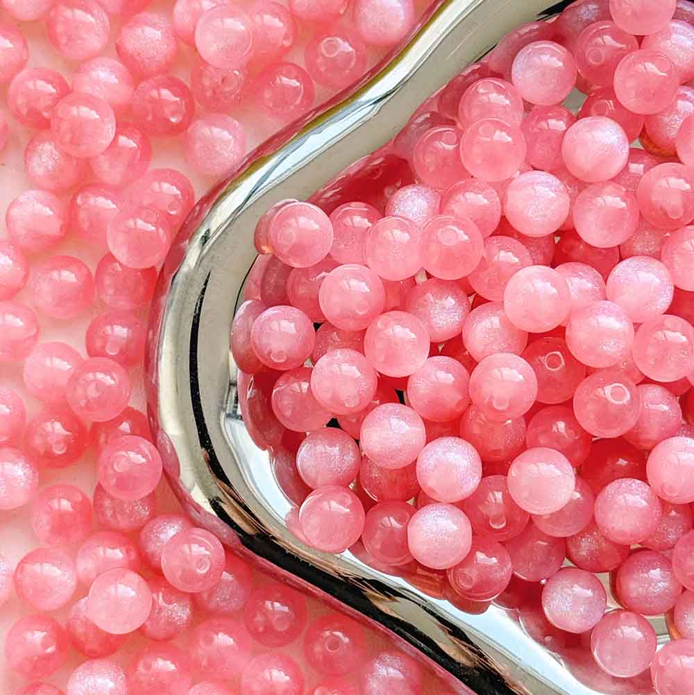 Fiasrel 1bundle 10mm Candy Beads Resin Glitter Powder Beads – DIY Craft Supplies for Bracelets Necklaces Keychains & Jewelry Making Beads