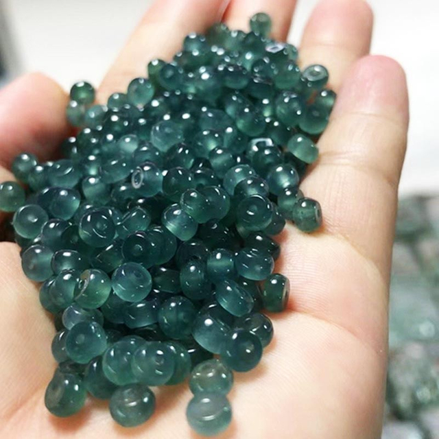 fiasrel Natural Jadeite Abacus Beads – Icy Blue Water Jade Round Beads for DIY Jewelry Making