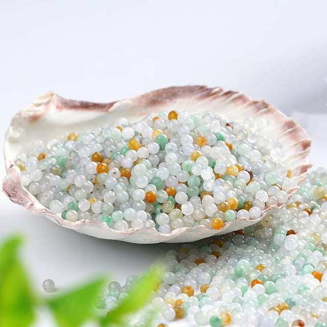 fiasrel 1bundle 3mm-4mmNatural Tri-Color Jadeite Beads Mini Loose Beads for DIY Jewelry Making