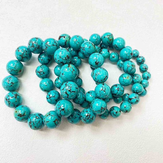 fiasrel 1bundle Green Turquoise Drum Beads - Tibetan Round Spacer Beads for DIY Jewelry Making