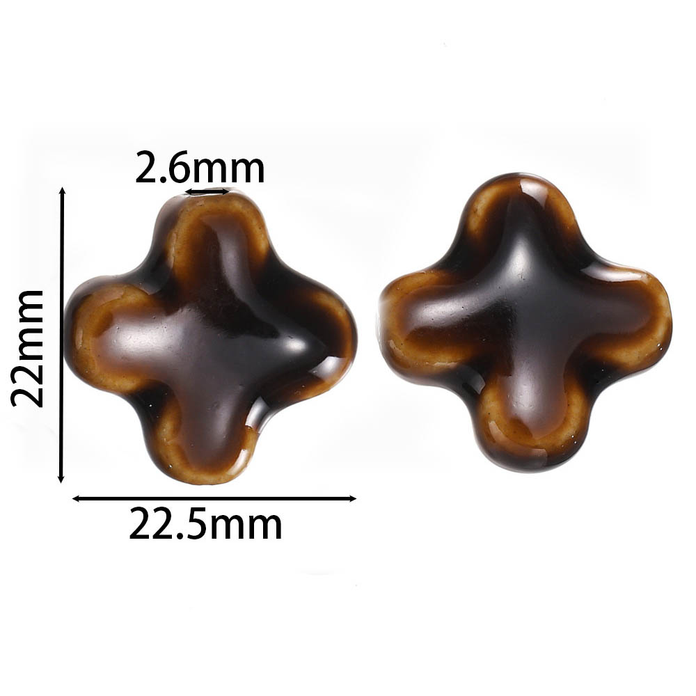 fiasrel 1bundle High-Temperature Glazed Ceramic Beads – Star, Seashell, Conch, Owl & Elephant Shapes Beads for DIY Jewelry Making