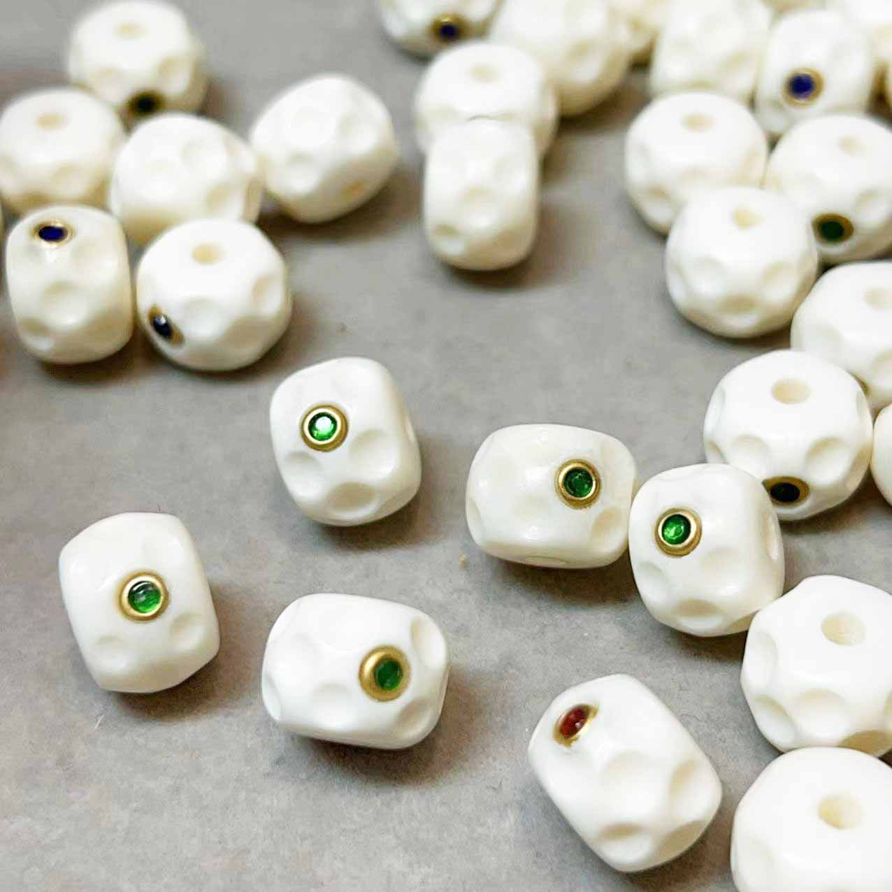 fiasrel 1bundle Tibetan-Style Camel Bone Meteorite Crater Beads with Collectible Ornamental Accessories