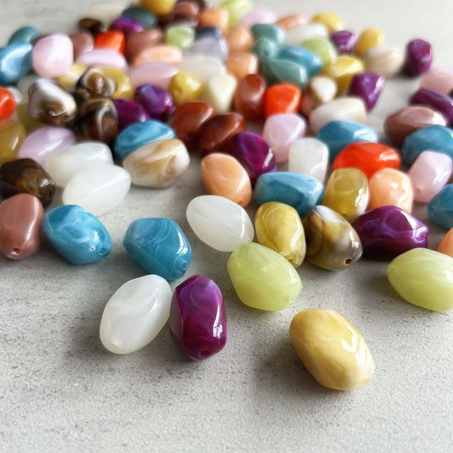 fiasrel 1bundle Cloud-Mist Effect Alien-Inspired Acrylic Faux Jade Beads