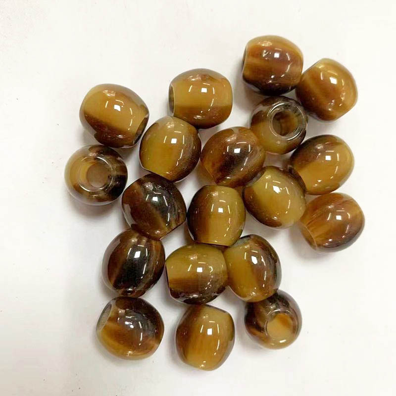 fiasrel 1bundle 12×12mm Resin Barrel Beads with Wide Straight Hole DIY Bracelet Making Meditation Beads
