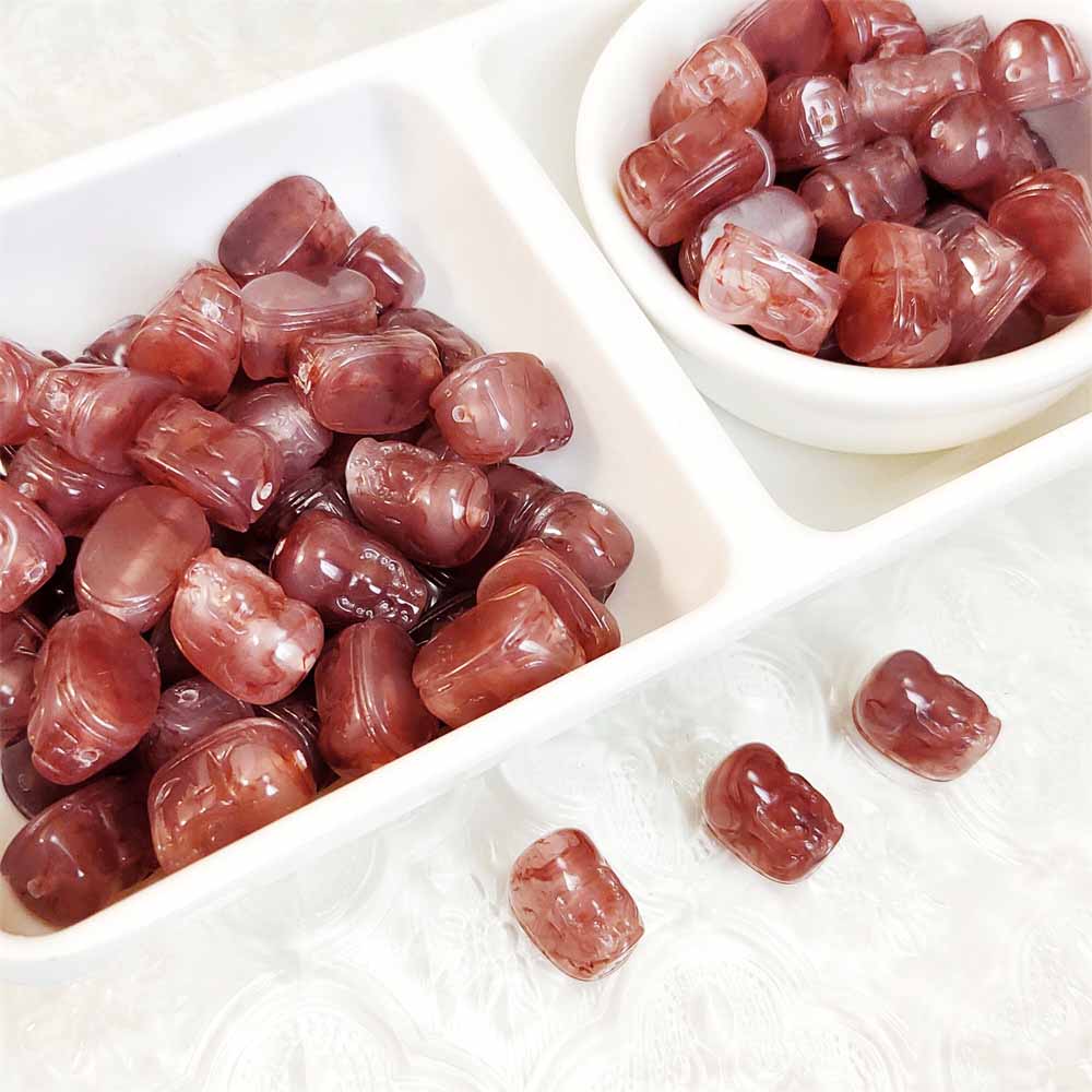 fiasrel 1bundle Strawberry Quartz Wealth Charms – Resin Spacer Beads Chinese Style DIY Vintage Bracelet Beads 