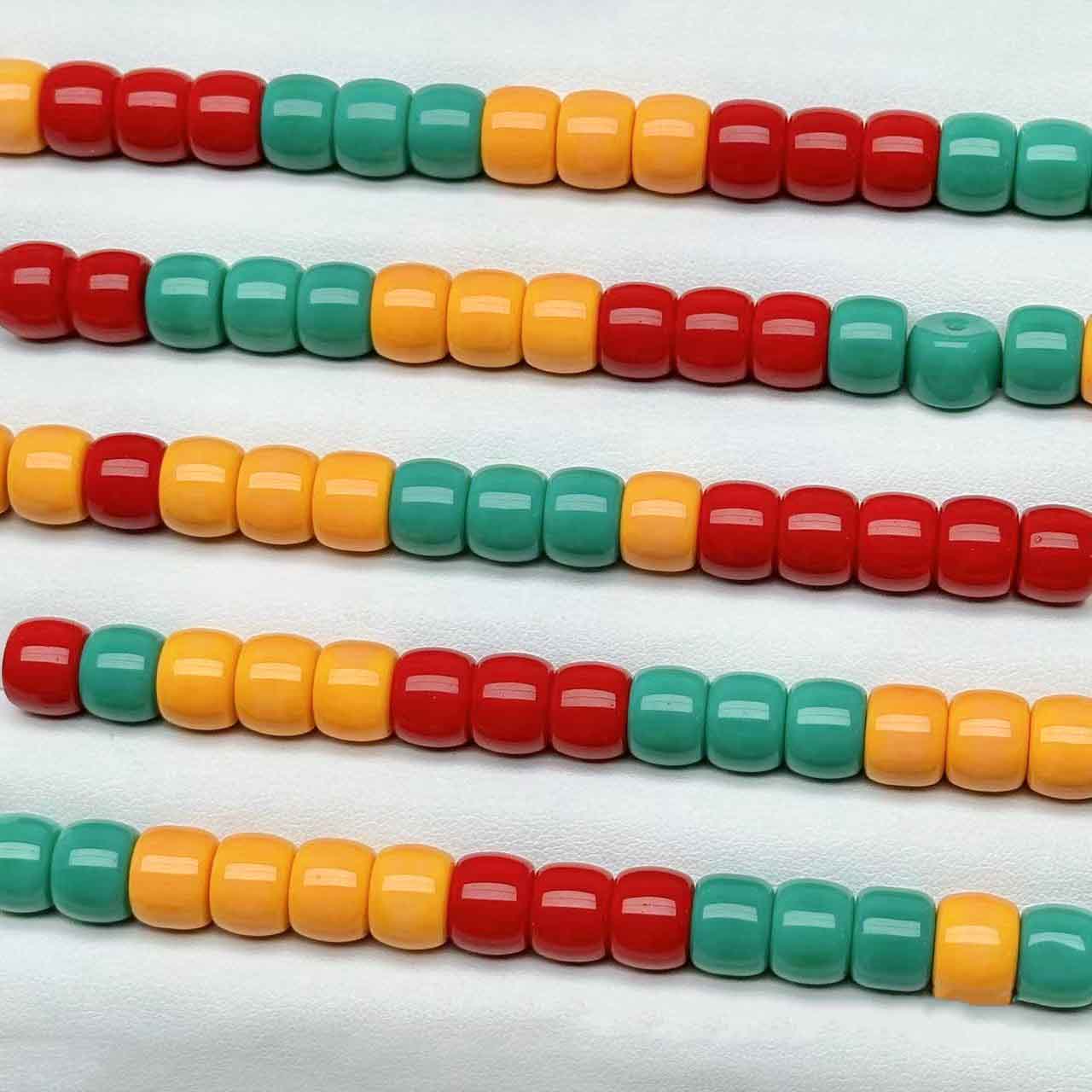 fiasrel 1bundle Sherpa Glass Traffic Light Round Beads & Barrel Beads – DIY Jewelry Accessories