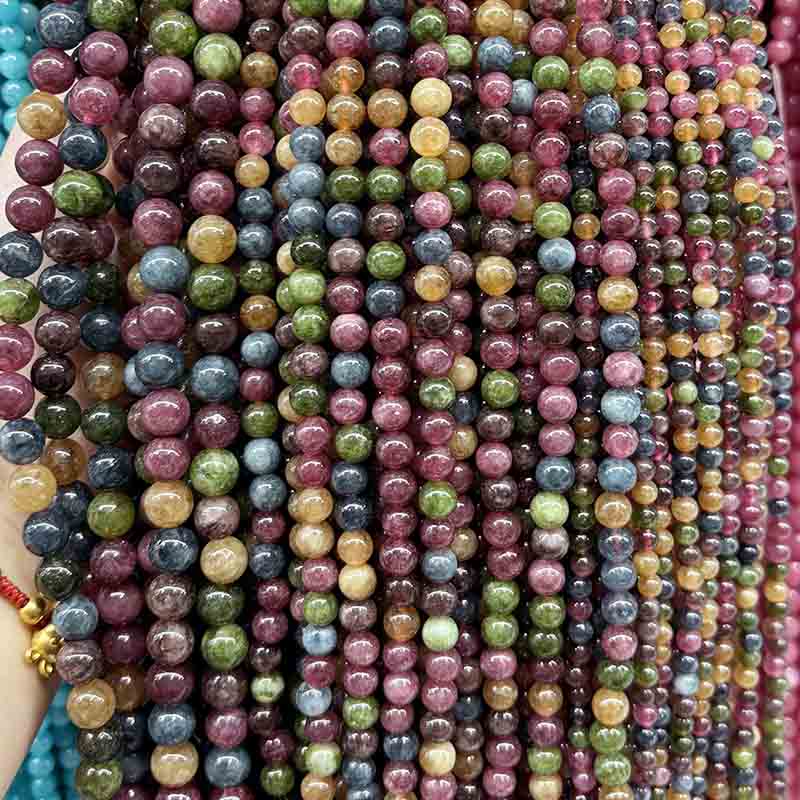fiasrel 1bundle Handmade diy tourmaline beads imitating synthetic tourmaline