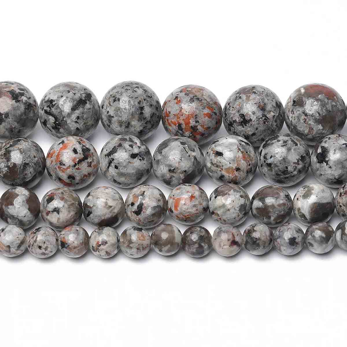 fiasrel 1bundle Glowing Fire Stone Beads - Natural Fluorescent Round Loose Gemstones for DIY Jewelry