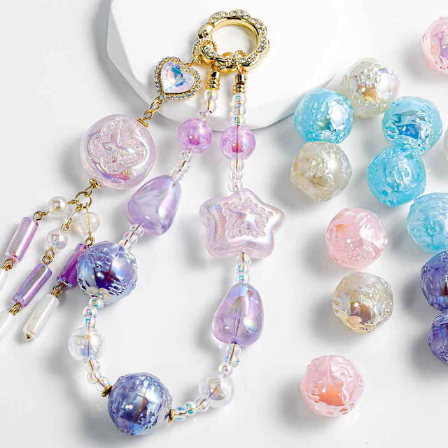 fiasrel Heidi Mermaid Princess Meteor Shell Pearl Beads - Baroque Hole-drilled Round/Oval Loose Beads for DIY Jewelry Making