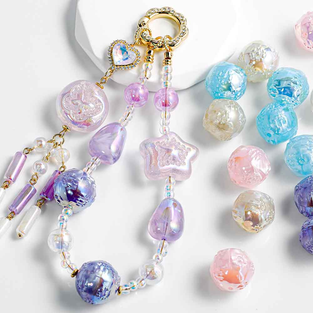 fiasrel Heidi Mermaid Princess Meteor Shell Pearl Beads - Baroque Hole-drilled Round/Oval Loose Beads for DIY Jewelry Making