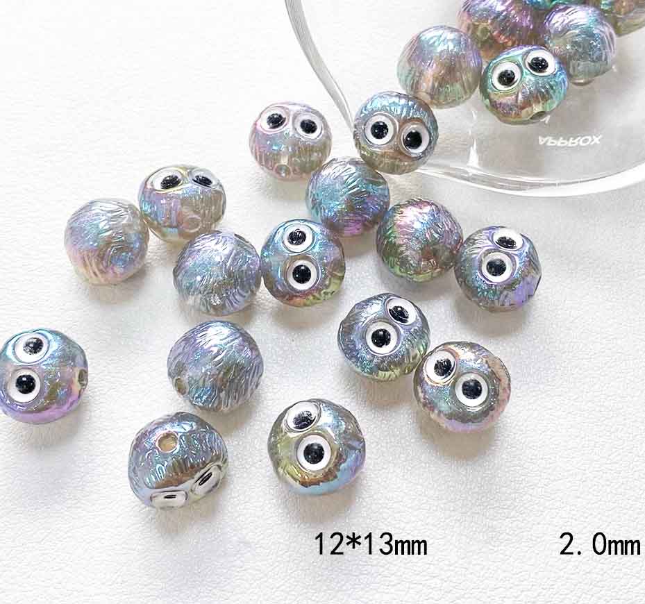 fiasrel 1bundle Coal Ball Sprite Whimsical & Cute Resin Loose Beads for DIY Handmade Bracelet/Necklace Crafting Funny Charms Jewelry Supplies