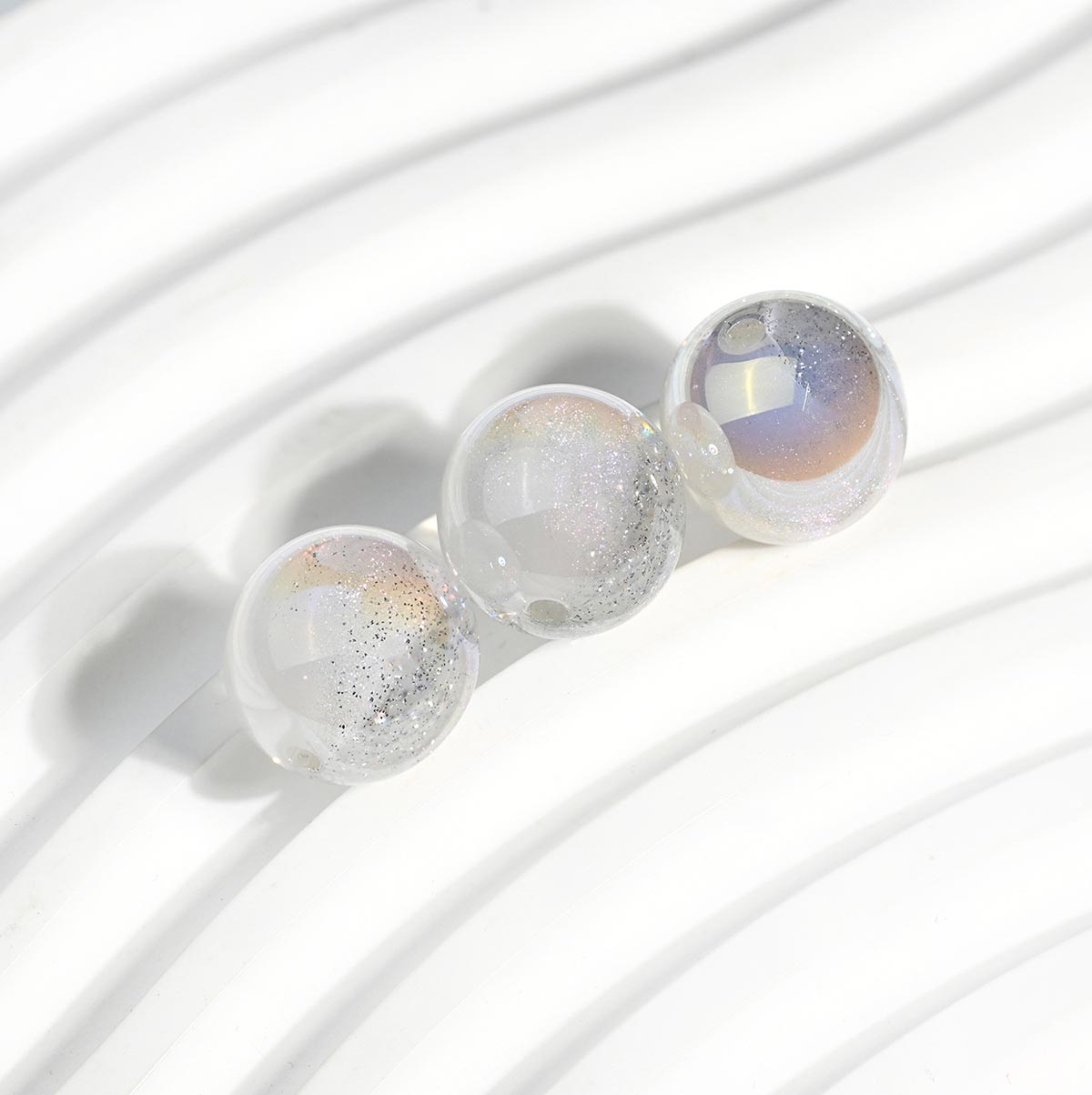 fiasrel 1bundle Heidi Sand-Filled Round Beads - Straight Hole Stringing Beads for DIY Crafting Phone Charm/Handmade Jewelry Accessories