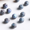 fiasrel 1bundle 8mm Czech Meteorite Blue Candlelight Glass Beads - British Cut Vintage Style