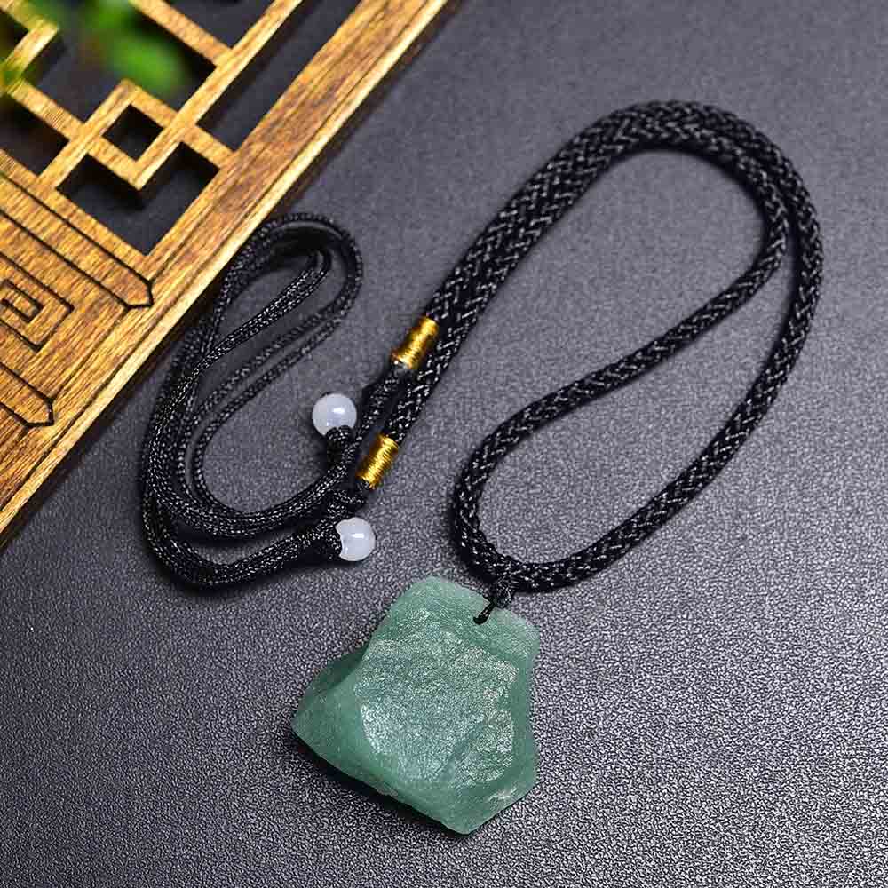 fiasrel Natural Raw Crystal Pendant - Irregular White Pink Purple Yellow Quartz Necklace Jewelry